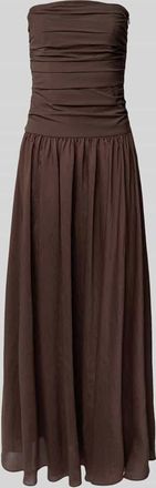 Jake*s Maxikleid im Off-Shoulder-Look in Dunkelbraun, Gr&ouml;&szlig;e 32