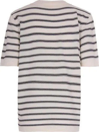 A.P.C. Mens Knit Polo Shirt Ecru-Black Cotton Ecru/black T-shirts And Polos