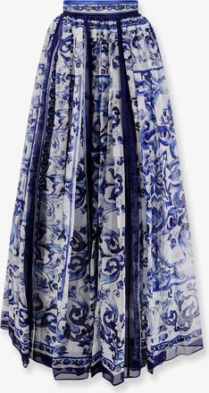 Dolce & Gabbana Gonna in seta con stampa Maiolica - DOLCE & GABBANA - gender_Woman