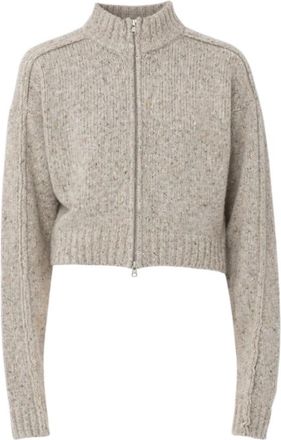 Won Hundred Alea Zip Knit Cardigan - Dames - Vesten - Beige - XS - Wol - Truien & Vesten