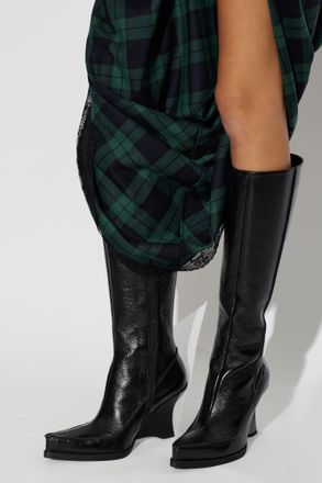Diesel Wedge Heel Boots D-LUCETTE-90-KB, Womens, Black