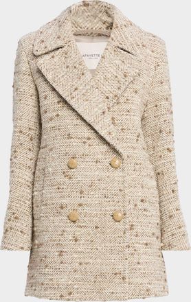 Lafayette 148 New York Double-Breasted Herringbone Wool Coat