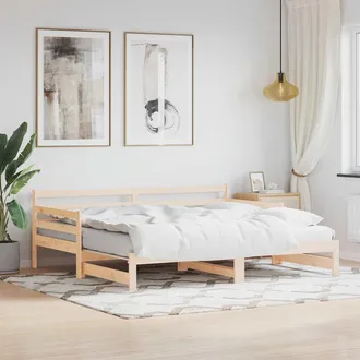vidaXL Sof&aacute; Cama Nido Madera Maciza De Pino 90x200 Cm Vidaxl