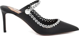 Aquazzura 80 mm Carnaval muiltjes met puntige band - Zwart