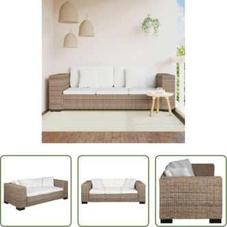 vidaXL Divano a 3 posti - Divano a 3 Posti 8 pz in Rattan Naturale