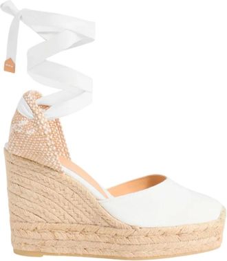 Castaner Schoenen, Dames, Wit, 40 EU, Katoen, Chiara Wedge Espadrilles