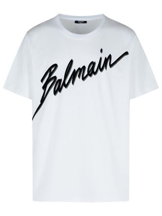 Balmain White Cotton T-Shirt