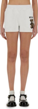 Moschino White Graphic Shorts