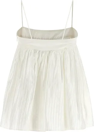 Rotate Pleated Viscose Blouse - White