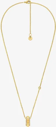 Michael Kors Pav&eacute; Gold-Tone Brass Ring Necklace