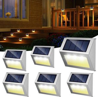 OEM Luces Solares Para Exteriores, Luces Solares Impermeables Para Patio, Patio, Escaleras Y Paredes, 3 Led De Luz C&aacute;lida, Paquete De 6