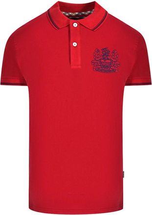 Aquascutum Mens Aquascutum Aldis Tipped Red Polo Shirt - Size: 38