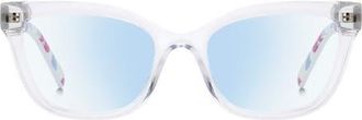 Kate Spade New York joanie 52mm blue light blocking cat eye reading glasses in Crystal at Nordstrom