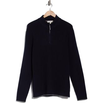 Jack Victor Christopher Quarter Zip Sweater in Navy at Nordstrom Rack, Size Xx-Large
