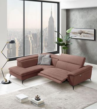 Egoitaliano Ecksofa »Martine, Multifunktionssofa mit Komfortfunktionen, edel und bequem« mit Ottomane, elektrischer Relaxfunktion und Kopfteilverstellung