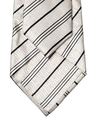 Dolce & Gabbana Silk Striped Necktie - White