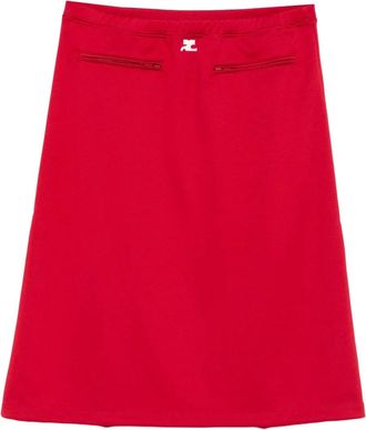 Courrèges zip-pocket skirt - women - Polyester - S - Red