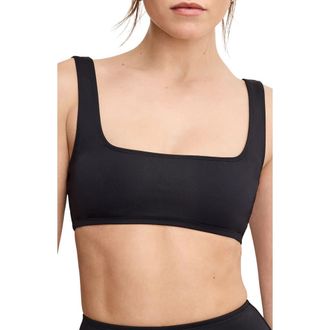 Good American Square Neck Compression Bikini Top in Black001 at Nordstrom Rack, Size 1Xl