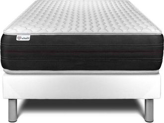 VITALIT Somier blanco + Colchón con muelles ensacados 120 x 200