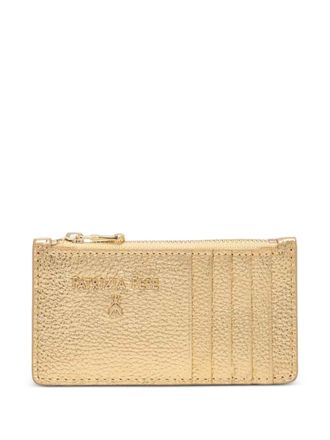 Patrizia Pepe logo zip card holder - Gold