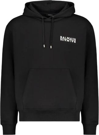 Balmain Logo Hoodie - Heren - Hoodies - Zwart - M - Katoen - Hoodies & sweatvesten