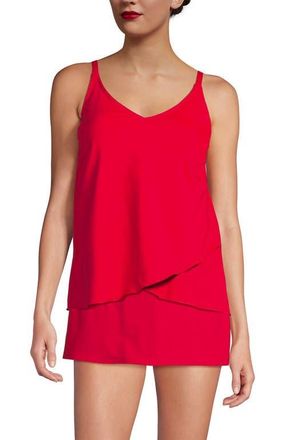 Lands End Tulip Hem Tankini Top in Strawberry at Nordstrom, Size X-Small