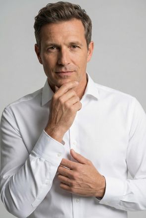 Olymp Businesshemd OLYMP Level Five 24/Seven body fit, Herren, Gr. 37, N-Gr, weiss (wei&szlig;), Web, Obermaterial: 64% Baumwolle, 27% Polyester, 9% Elasthan, Hem