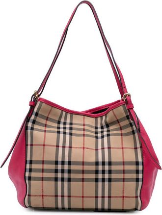 Burberry Pre-owned Burberry Small Haymarket Check Canvas and Leather Canterbury Tote Ladies 0N7R50A9DWIOMCKE