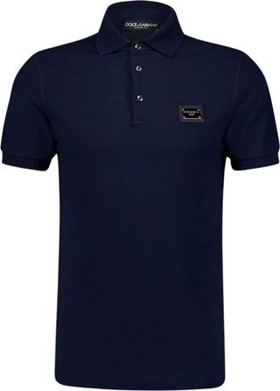 Dolce & Gabbana Blauw Piqu&eacute; Polo Shirt - Heren - Polos - Blauw - S - Tops