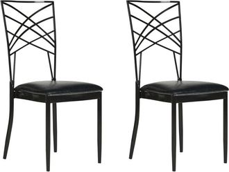 Beliani Set of 2 Dining Chairs GIRARD Metal Black