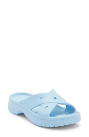 Crocs Cross Strap Slide Sandal in Blue Calcite at Nordstrom Rack, Size 10