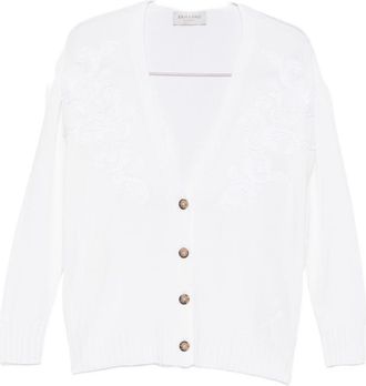 Ermanno Scervino Womens V-Neck Cotton Blend V-Necked Cardigan