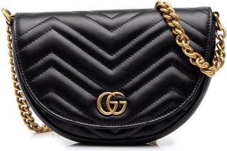Gucci Pre-owned Gucci Mini GG Marmont Matelasse Calfskin Half Moon Flap Crossbody Ladies NUTZDVPV6V2LSNJG