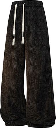 Generic Mens Corduroy Trousers Elastic Waist Baggy Jeans Men Cord for UK Fleece Joggers Casual Cargo Pants Lightweight Drawstring Wool Brown Tracksuit Sweatpa