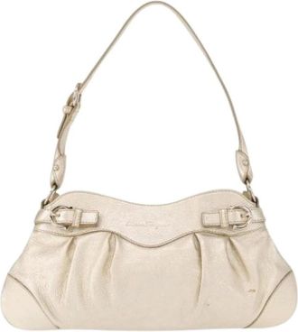 Ferragamo Pre-owned Shoulder Bags, female, Yellow, Size: ONE SIZE Pre-owned Leather Shoulder Bag