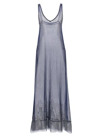 Paco Rabanne Womens Studded Mesh Dress