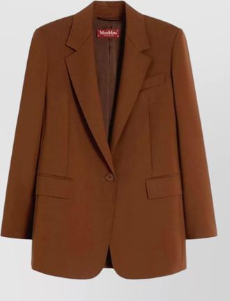 Max Mara tailored jacket nylon silk lapels pockets