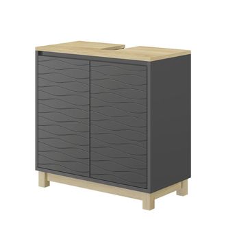 Vicco Mueble Bajo Lavabo Livia, Antracita, 60 X 60 Cm Con 2 Puertas