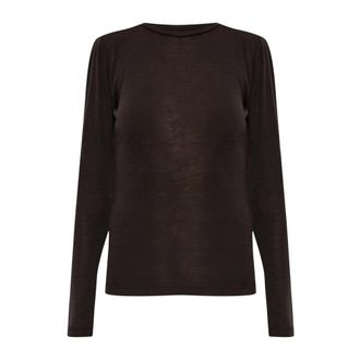 Gestuz Gzninia Wool Top - Dames - Ronde hals truien - Bruin - XS - Wol - Truien & Vesten