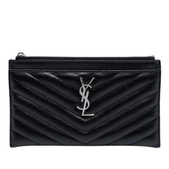 Saint Laurent Pre-owned Clutches, female, Black, Size: ONE SIZE Pre-owned Quilted Leather Clutch