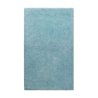 Wecon Home Alfombra de ba&ntilde;o azul gris&aacute;ceo de algod&oacute;n 80x150