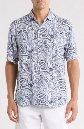 Tommy Bahama Veracruz Cay Sands Short Sleeve Button-Up Shirt in French Blue at Nordstrom, Size Xxx-Large
