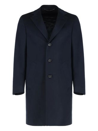 Canali wool single-breasted coat - men - Wool - 52 - Blue