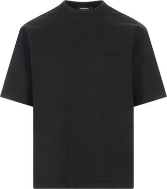 Dsquared2 Zwarte T-shirts en Polos met Logo - Heren - T-shirts - Zwart - L - Tops