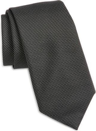 BOSS Diagonal Stripe Jacquard Silk Blend Tie in Blk at Nordstrom Rack