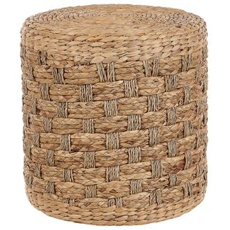 Beliani Beliani - Puf De Algas Marinas Jacinto De Agua Natural 40 Cm Fabricado A Mano Relleno Poliestireno Otomana Boho Basslet
