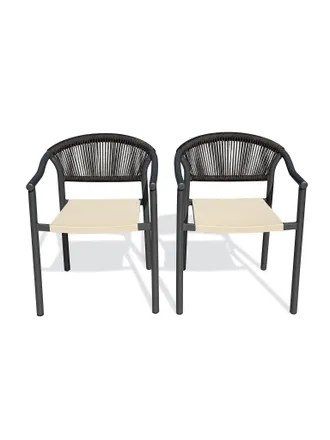 DCB Garden Sumba - Juego De 2 Sillones De Jard&iacute;n - Gris Antracita - Dcb Garden