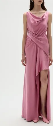 Amsale Satin Draped Gown in Rose at Nordstrom, Size 10