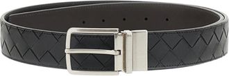 Bottega Veneta Black Textured Reversible Belt