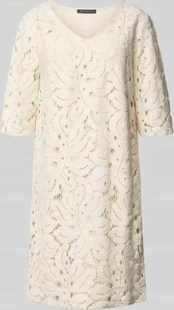 Betty Barclay Knielanges Kleid mit Lochstickerei in Sand, Gr&ouml;&szlig;e 36